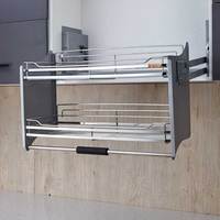 Cesta organizadora para pratos, cesta de aço inoxidável para pratos, organizador e elevador