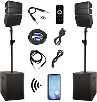 Sistema de Sonido Profesional de 4000 W con Doble Subwoofer de 15" para Karaoke, Bafle con BT, Sistema de Altavoces PA, Subwoofer Activo y Arreglo Lineal, Bocina Parlante