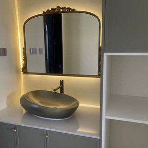 <span class=keywords><strong>Miroir</strong></span> intelligent LED arqué rétro français, <span class=keywords><strong>miroir</strong></span> de salle de bain rectangulaire sculpté de luxe, <span class=keywords><strong>miroir</strong></span> mural européen - Product Image 6