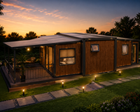 Maison conteneur pliable multi-usages industrielle, amovible, extensible, avec aménagement intérieur complet, écologique et rapide à construire