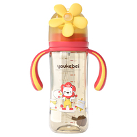 Gel de silice sans BPA bébé sevrage tasse à bec avec motif de dessin animé large protège-bouche à débit variable et transition facile 0-12 mois