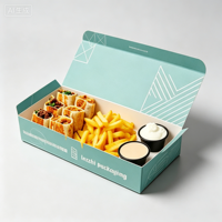 Boîte alimentaire en papier kraft résistant à l'huile de qualité alimentaire, avec logo personnalisé imprimé en couleur, pour emballage de poulet frit et de restauration rapide