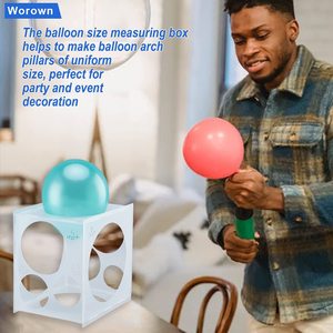 Arches de ballons en bois réutilisables, colonnes, outil de mesure de la taille des ballons, boîte de mesure de ballons en bois pliable, <span class=keywords><strong>cube</strong></span> pour la décoration - Product Image 4