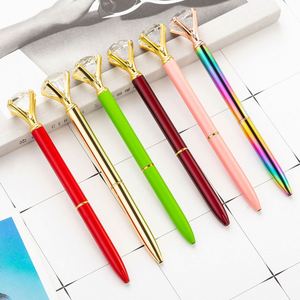 Custom Customized Logo Luxury Diamond Style Metal Ballpoint Crystal Design 1.0Mm Tip Black Blue Ink Promotional <b>Gift</b> Pen - Product Image 1
