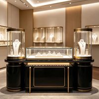 Vitrine à bijoux de table en verre avec éclairage LED, design écologique, couleurs personnalisables, durable, haute qualité, étanche