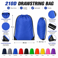 Sac à dos à cordon personnalisé avec logo, en nylon imperméable, pour la gym, le sport, les activités de plein air, les voyages
