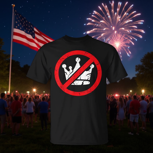 Camiseta No Kings Since 1776 Usa 4th Of July, diseño vintage, color rojo, blanco y negro, camisa promocional para hombre - Product Image 3