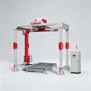 Machine d'emballage rotative entièrement automatique à grande vitesse pour palettes, contrôlée par PLC, avec roulements optimisés pour film plastique alimentaire - Product Image 1