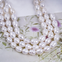 Perles naturelles en gros 6-7mm 6 pouces perles d'eau douce de riz blanc pour la fabrication de bijoux