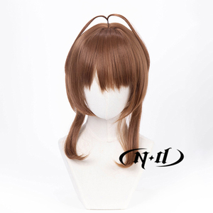 วิกผมคอสเพลย์ ND ซากุระ คิโนโมโตะ แบบทำด้วยเครื่อง ความหนาแน่น 130% เส้นใยทนความร้อนสูง สีน้ำตาลอ่อน พร้อมตาข่ายคลุมผมสีชมพู - Product Image 6