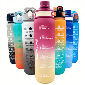 Bouteille d'eau de sport personnalisable avec dégradé de couleurs, en plastique de qualité alimentaire sans BPA, 32 oz/1000 ml, avec large ouverture, pour <span class=keywords><strong>la</strong></span> motivation sportive - Product Image 1