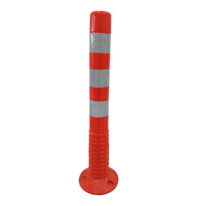 Poteau de signalisation routière haute visibilité en PU/TPU, poteau en acier personnalisé, borne flexible, délimiteur de circulation pour voie publique - Product Image 1
