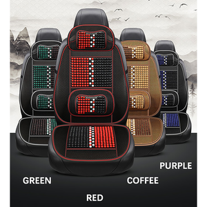 Xiangta OEM Factory, housse de siège de voiture en cuir PU de haute qualité, universelle, ensemble complet, perles en <span class=keywords><strong>bois</strong></span>, pour l'été - Product Image 2