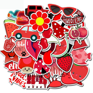 50 Pcs Impermeabile Vsco Bella Pomodori Grande Fiore Rosso Notebook di Skateboard Adesivi Ragazza - Product Image 1