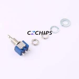 MPS-103F Push Button Switch Switch Single Pole Double Throw Round Plunger Through Hole 3A - Product Image 1