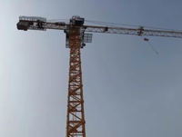 Grue à tour à plateforme plate Zoomlion 12t de haute qualité R245-10RB, moteur haute puissance, hauteur de levage 70m, excellent moteur, roulement, boîte de vitesses