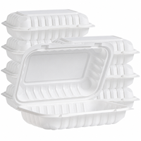 Contenants alimentaires jetables en MFPP de 9x6 pouces, type clamshell, 800 ml (27 oz), en polypropylène minéralisé, boîte bento à emporter pour restaurant