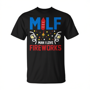 Camiseta Pirotécnica con la Bandera de EE. UU. para el 4 de Julio, Camiseta Promocional para Hombre con la Frase 'Me Encantan los Fuegos Artificiales' - Product Image 2