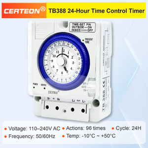 TB388-2 Interrupteur <span class=keywords><strong>horaire</strong></span> mécanique programmable 24 heures pour rail DIN avec 96 segments 110-240VAC Interrupteur temporisé - Product Image 2