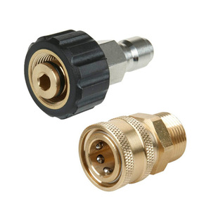 Adaptateur à connexion rapide M22 1.5 3/8 pour tuyau et pistolet de nettoyeur haute pression, pression réglable en métal - Product Image 1