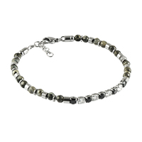 Bracelet pour femme en pierres précieuses, bracelet à facettes en œil de tigre avec pierres CZ, bijoux en acier inoxydable