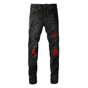 Pantalones Vaqueros Personalizados Listos para Enviar, Pantalones de Mezclilla para Hombre, Corte Recto, Ajustado, Holgado, de Algodón - Product Image 1
