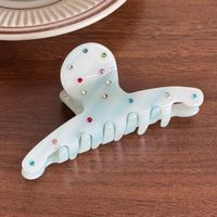Pince à cheveux personnalisable en acétate avec strass colorés, style rétro coréen, légère, écologique, élégante, taille universelle pour femme