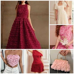 100% elegante <span class=keywords><strong>Tulle</strong></span> in poliestere 3D nastro rose tessuto <span class=keywords><strong>ricamato</strong></span> per le donne ragazze borse per la festa di nozze tessuti per la casa - Product Image 2