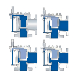 Nouvelles vannes de sécurité pneumatiques angulaires haute efficacité LE-SER Type 811 821 DN25 DN200 à raccordement par bride, à commande pilote pour gaz - Product Image 1