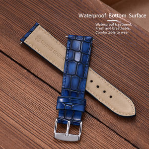 JUELONG Premium Cowhide Genuine <strong>Leather</strong> Watch <strong>Strap</strong> Vintage Smooth <strong>Leather</strong> Bamboo Textured Watch Bands for Men <strong>Wrist</strong> 18 20 22mm - Product Image 5