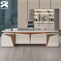 Bureau de direction moderne en bois de luxe, finition brillante, pour bureau de PDG, mobilier de bureau modulaire, Scrivania