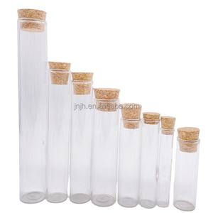 זכוכית עגול שטוח תחתון מבחנה עם קורק אלומיניום בורג מכסה עבור סוכריות - Product Image 1