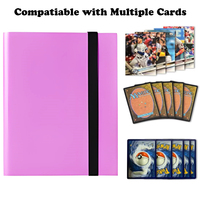 Classeur rose pour cartes, 9 pochettes, album de rangement pour 360 cartes, pour collection de cartes Poke-mon TCG avec feuilles colorées