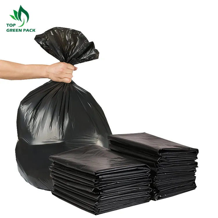 China 50 Gallon 3 Mil Heavy Duty Contractor Clean-up Top Wave Trash Bag easy Tie Garbage Bag high Quality