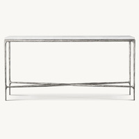 Table console en métal de style américain moderne personnalisée Rhoohill pour salon, table d'entrée de style campagnard français avec marbre