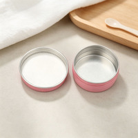 Pot cosmétique personnalisé en aluminium rose avec couvercle à vis pour baume à lèvres, cire, baume à barbe – Vente en gros, personnalisation de marque, métal