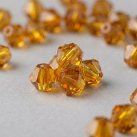 YAXI Modell 203 4mm Topas Facettierte Umweltfreundliche Langlebige Doppelspitze Bicone-Perlen für Hochgeschwindigkeits-Maschinenstickerei Abendkleider