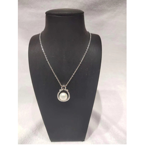 Vente chaude 92.5 Pureté Argent Perle D'eau Douce Pendentif avec Élégant Lien Chaîne À La Mode Colliers pour Mariage et Fiançailles - Product Image 1