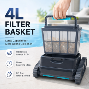 Aspirateur robotisé sans fil pour <span class=keywords><strong>piscine</strong></span> avec forte aspiration pour le nettoyage des fonds, des parois et des coins, 130 minutes d'autonomie - Product Image 2