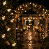 Guirlande lumineuse féerique C9 à brancher, en plastique, 2700K/3500K, pour décoration extérieure de mariage, fête, Noël