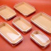 Boîte à sushi carrée en papier kraft jetable personnalisée Lides Wholesale pour plats légers, salades, pâtes, à emporter, impression offset pour nouilles et sushis