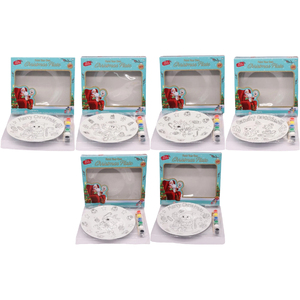 8,19 pulgadas sin pintar pintura hecha a mano DIY niños artesanía cerámica plato Navidad personalizado Santa Claus Reno porcelana dibujos animados - Product Image 2