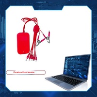 Pengisi daya baterai portabel USB tipe-c 5W, pengisi daya baterai dengan kabel Data multifungsi, 2 klip baterai untuk penggunaan ponsel & kamera