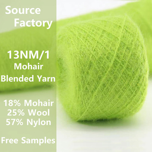 Fil fantaisie écologique anti-boulochage 13NM en mélange mohair, laine et nylon, isolant thermique, durable, pour pulls et châles de luxe - Product Image 1