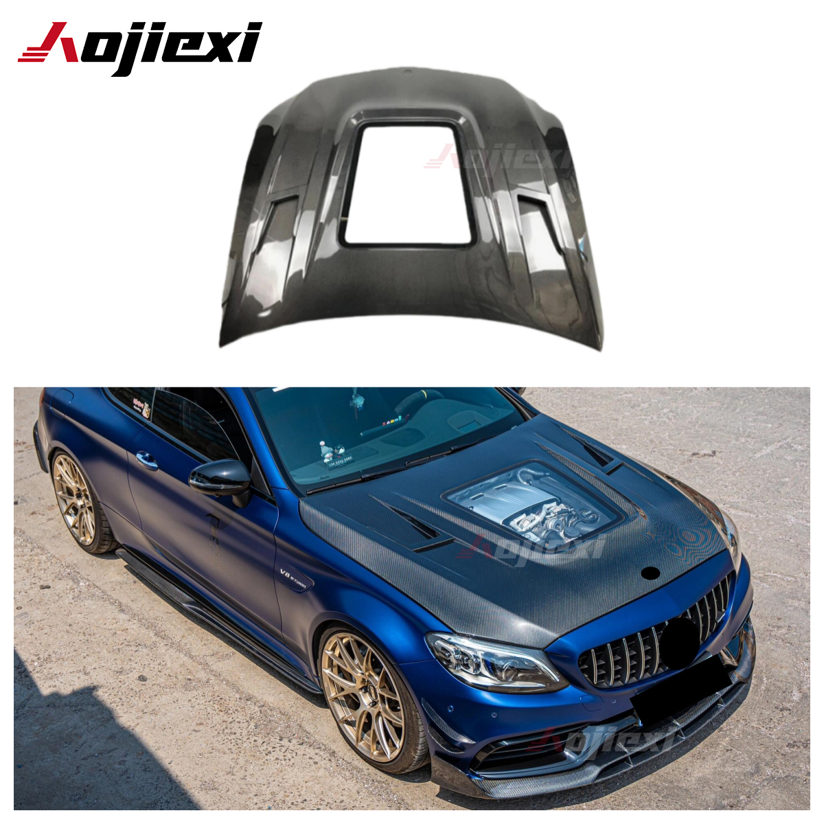 Labbro Spoiler Anteriore Spoiler Per Mercedes Classe C W205 AMG 15-18 Nero