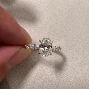 Bagues en diamant de laboratoire DEF VVS de 2 carats, diamant cultivé en laboratoire HPHT, certifié IGI, vente en gros, bague de fiançailles en or 18k 14k - Product Image 2