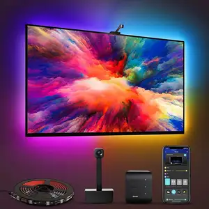 Color Sync RGBIC 12.5ft 3.8m 12V Ambient 55-65in Monitor Smart App Immersive Kit Luces LED Para TV Backlights Strip with Camera