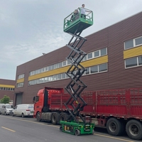 CE 12 Meter Elektrische Hebebühne 4,5 kW Hubarbeitsbühne Automatische Hydraulische Selbstfahrende Scherenhebebühne für den Innenbereich