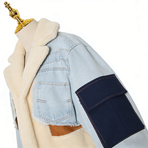 Veste en jean chaude pour femmes, en Denim, élégante, à la mode, manteau en Patchwork, pour l'hiver - Product Image 5