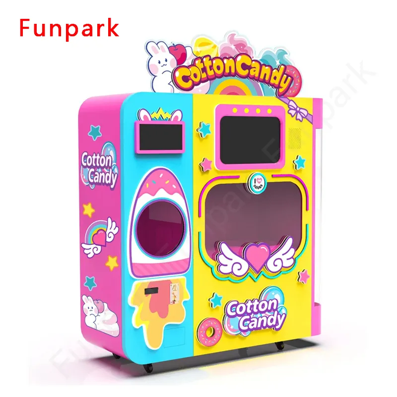 Commercial Dispenser Vending Machine for Sweet Cotton Candy with Semi Automatic Sugar Robot